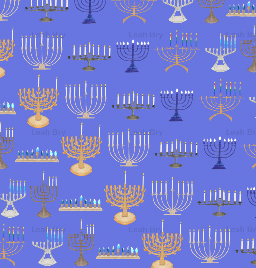 Chanukah Fabric Collection at Spoonflower